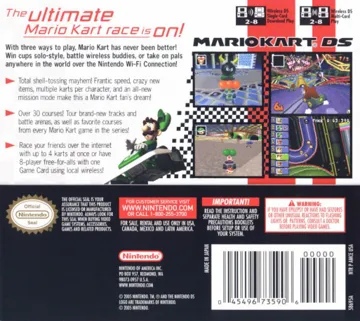 Mario Kart DS (USA) (Demo) (Kiosk) box cover back